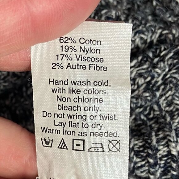 Madewell Landmark Texture Knit Sweater Marled Black Size XS Crew Neck Zipper Top - Picture 11 of 12